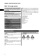 Предварительный просмотр 17 страницы Hilti DAG 115-S Operating Instructions Manual