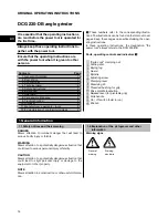 Предварительный просмотр 6 страницы Hilti DAG 230-D Operating Instructions Manual