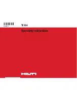 Preview for 1 page of Hilti TE 104 Operating Instructions