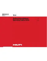 Hilti TE 25 Operating Instructions Manual preview