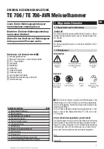 Preview for 4 page of Hilti TE 706 Operating Instructions Manual