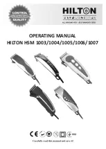 Preview for 18 page of hilton HSM 1003 Operating Manual