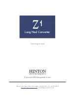 Preview for 1 page of Hinton Instruments Z1 Operating Manual