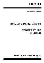 Preview for 1 page of Hioki HiTESTER 3415-02 Instruction Manual