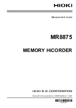 Preview for 1 page of Hioki MR8875 Measurement Manual