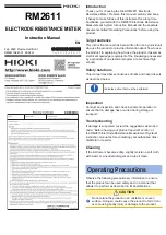 Preview for 1 page of Hioki RM2611 Instruction Manual