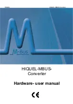 HIQUEL SLS-500-MBUS-MODBUS Series Hardware User Manual preview