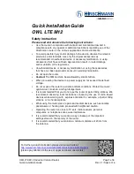 Предварительный просмотр 1 страницы Hirschmann OWL LTE M12 Quick Installation Manual