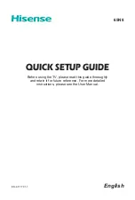 Preview for 1 page of Hisense 65N8 Quick Setup Manual