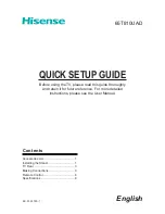 Preview for 1 page of Hisense 65T810UAD Quick Setup Manual