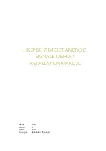 Preview for 1 page of Hisense 75B4E30T Installation Manual