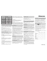 Preview for 2 page of Hisense WFP1014V Short User Manual