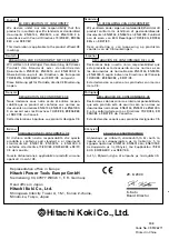 Preview for 42 page of Hitachi Koki 2-Mode - DV16V 5/8" Hammer Drill Instruction Manual