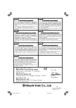 Preview for 64 page of Hitachi Koki C 6BUY Handling Instructions Manual