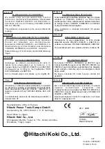 Preview for 49 page of Hitachi Koki CC 14SF Handling Instructions Manual