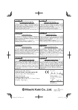 Preview for 100 page of Hitachi Koki D 13VB3 Handling Instructions Manual