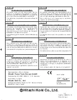 Preview for 74 page of Hitachi Koki DH 20DV Handling Instructions Manual