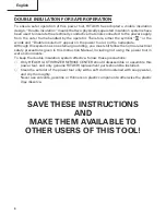 Preview for 8 page of Hitachi Koki DH 24PE Instruction Manual And Safety Instructions