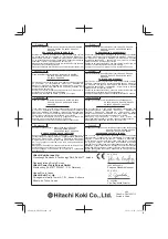 Предварительный просмотр 112 страницы Hitachi Koki DH 24PH Handling Instructions Manual