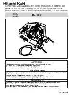 Hitachi Koki EC 189 Instruction Manual And Safety Instructions preview