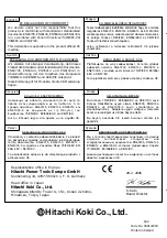 Preview for 49 page of Hitachi Koki G 18SH2 Handling Instructions Manual