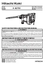 Предварительный просмотр 1 страницы Hitachi Koki H45FRV Instruction Manual