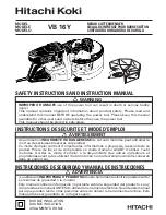 Hitachi Koki VB 16Y Safety Instructions And Instruction Manual preview