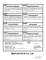 Предварительный просмотр 74 страницы Hitachi Koki WH 12DMR Handling Instructions Manual