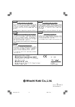 Preview for 40 page of Hitachi Koki X 303 Handling Instructions Manual