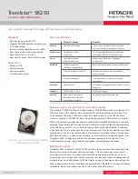 Предварительный просмотр 1 страницы Hitachi 2.5-INCH Travelstar HTS542525K9A300 Datasheet