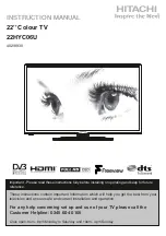 Preview for 1 page of Hitachi 22HYC06U Instruction Manual