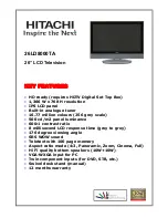 Hitachi 26LD8000TA Specifications preview