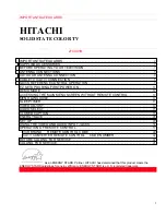 Предварительный просмотр 1 страницы Hitachi 27CX01B User Manual