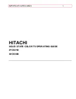 Hitachi 27CX21B Operating Manual preview