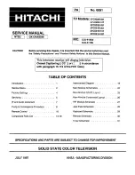 Preview for 1 page of Hitachi 27CX22B 501 Service Manual