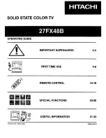 Hitachi 27FX48B Operating Manual preview