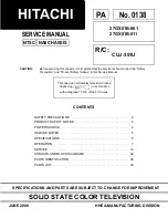 Hitachi 27GX01B-501 Service Manual preview