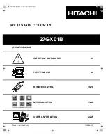 Hitachi 27GX01B Operating Manual preview