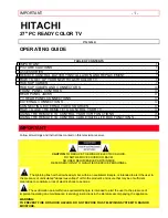 Hitachi 27MM20B Operating Manual preview