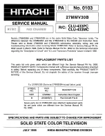 Hitachi 27MMV30B Service Manual preview