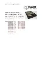 Preview for 1 page of Hitachi 3.5-INCH Deskstar HDP725050GLAT80 Specifications