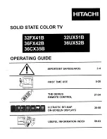 Preview for 1 page of Hitachi 32FX41B, 32UX51B, 36FX42B, 36UX52B, 36CX35B Operating Manual