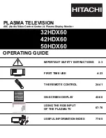 Предварительный просмотр 1 страницы Hitachi 32HDX60 Operating Manual