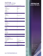 Preview for 4 page of Hitachi 32LD7200 Technical Specifications