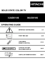 Hitachi 32UDX10S, 36UDX10S Operating Manual preview