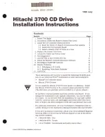 Hitachi 3700 Installation Instructions Manual preview