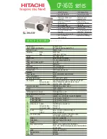 Preview for 1 page of Hitachi 3LCD CP-X605 Specifications