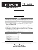 Hitachi 42EDT41 - 42" Plasma TV Service Manual preview