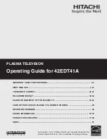 Hitachi 42EDT41A Operating Manual preview