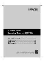 Предварительный просмотр 1 страницы Hitachi 42HDF52A Operating Manual